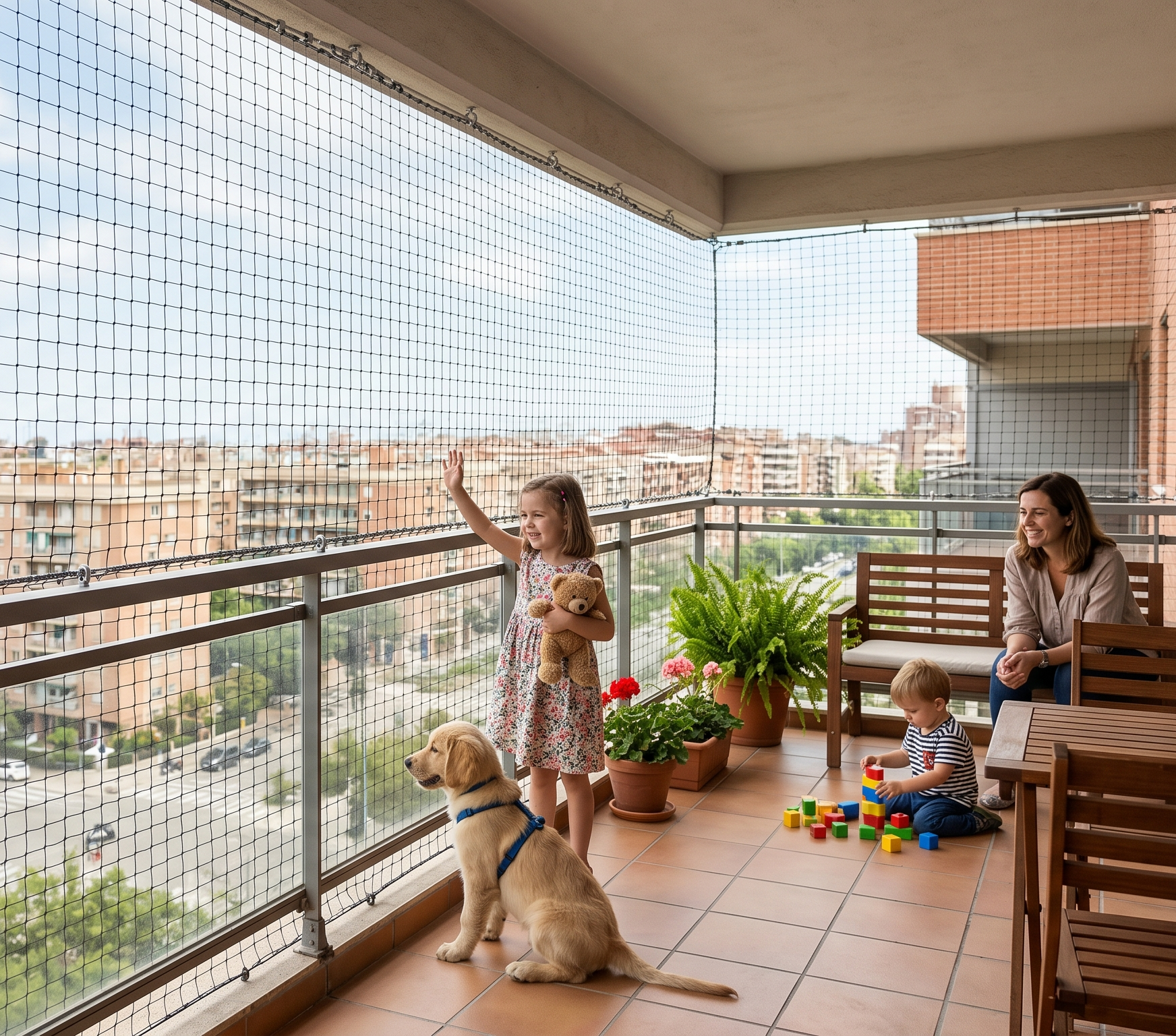 safety nets for the balcony protecting from birds, monkeys and protects children from falling and pets also
