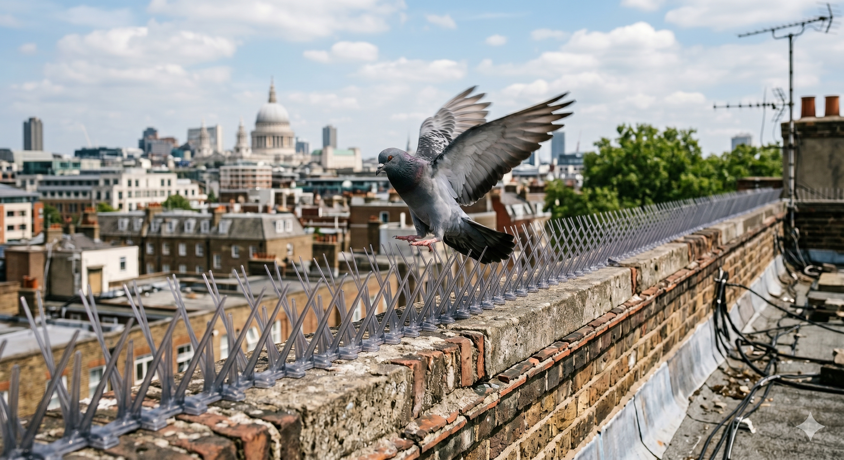 birds spikes stops birds from falling on the roofs and protects area from dirt