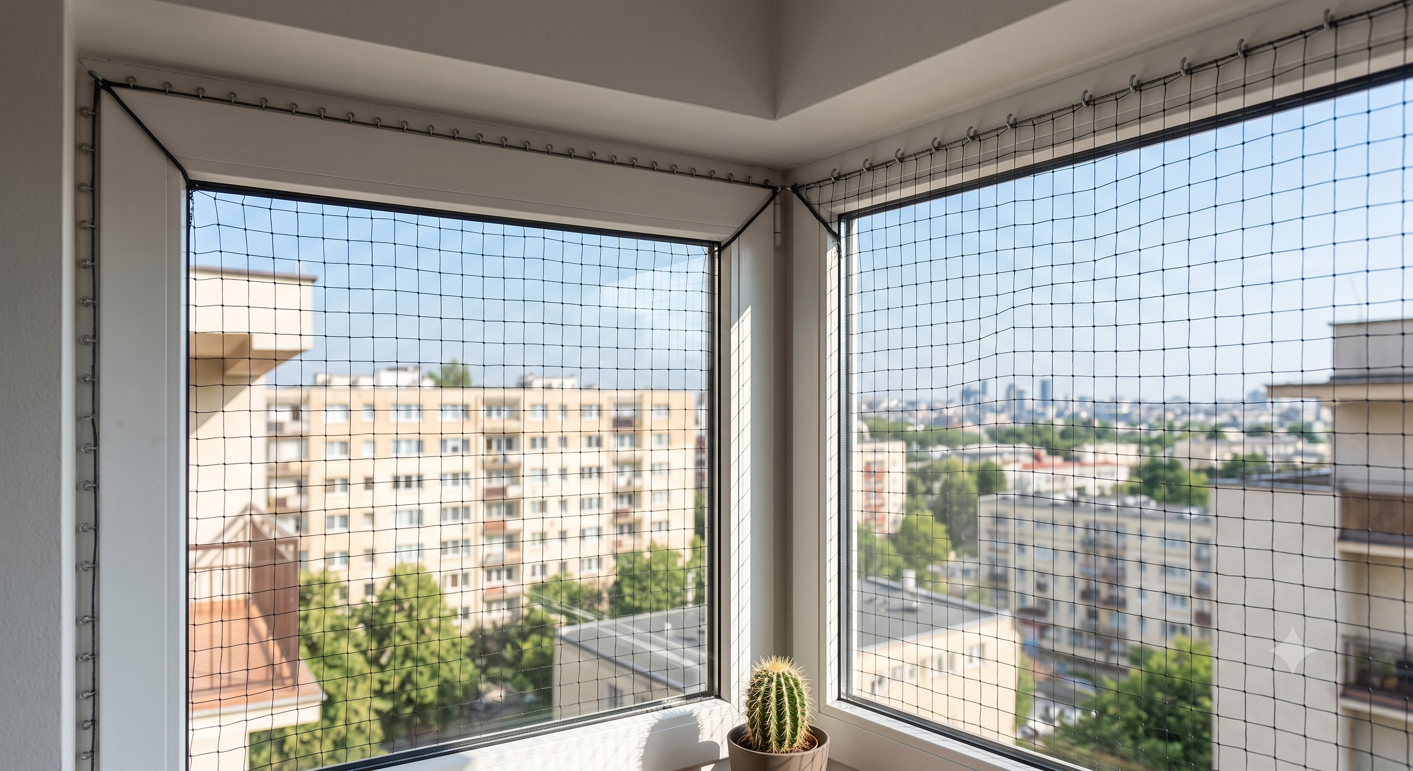 Window safety net installation